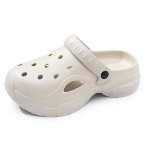 Crocs unisexes à enfiler, semelle épaisse, respirants, antidérapants, pour l'extérieur, couleur beige, chaussures d'été - Product Image 5