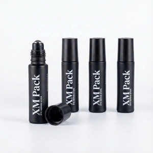 Premium Transparent Glass Cylinder <strong>Roller</strong> Bottle Cooling Essential Oil <strong>Perfume</strong> 10ml Silk Screen Printed Luxury Carton Bottle - Product Image 2