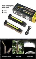 Portable Double COB Task Light Rechargeable LED Travail Lumière Suspendu Crochet Aimant USB Camping Voiture Inspection Lumière