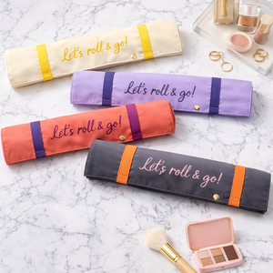 Embroidered Eco-Friendly Polyester Storage <b>Bag</b> with Zipper Closure Custom Logo & Color Large Capacity Makeup Organizer - Product Image 5