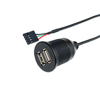 Câble d'extension de données USB double en cuivre 2,54 mm DuPont pour GPS de voiture et utilisation automobile