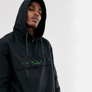 Giacca a vento personalizzata con Logo personalizzato a prova di vento giacca da uomo con cappuccio mezza Zip personalizzata giacca a vento - Product Image 3