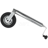Remorque ou caravane roue de support jockey extra robuste avec manivelle roue en caoutchouc solide de 48mm