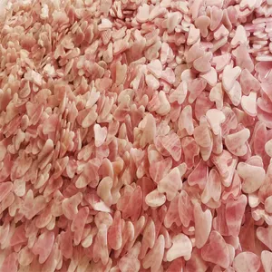 गुलाबी क्रिस्टल गुआ शा दिल के आकार का मालिश उपकरण गुलाब क्वार्ट्ज गुआशा