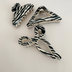 Vintage Unisex Hair Claws Clip Accessories Leopard Zebra Checker Plastic <b>Resin</b> Glossy Daily Hair Claw - Product Image 1