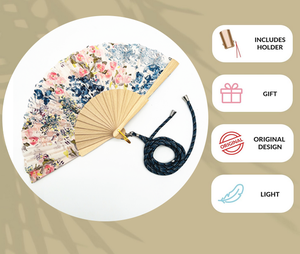 พัดไม้ไผ่ขนาดเล็ก 21 ซม. รุ่นขายดี QM พร้อมโลโก้สั่งทำพิเศษ - Product Image 5
