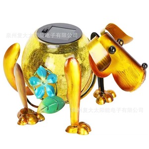 Solar Garden Light Dog Shape <b>LED</b> Glass <b>Ball</b> Iron Art Outdoor Decor Water Resistant Free Standing - Product Image 5