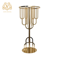 Support métallique doré pour fleurs de mariage, décoration de table centrale pour mariage