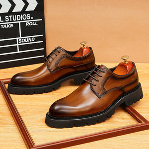 Mocasines Casuales de Cuero Genuino Hechos a Mano para Hombre, con Función de Aumento de Altura, para un Uso Cómodo y a la Moda - Product Image 1