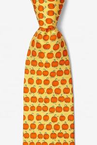 Divertente Sublimata Zucca Cravatta Mens Corbatas Thailandia Seta Tessuto Del Cranio Cravatta - Product Image 3