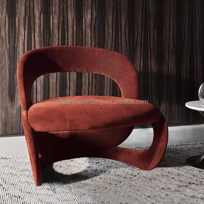 Vendita calda divano monoposto sedia a sdraio designer di lusso schienale vuoto sedia per il tempo libero sedia con braccioli con schienale curvo