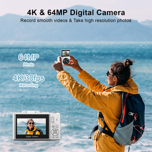 กล้องดิจิตอลถ่ายภาพ 4K ซูม 16 เท่า เครื่องบันทึกวิดีโอวินเทจ YouTube หน้าจอพลิก 180 องศา เซลฟี่ WiFi  AI ตัดเสียงรบกวน - Product Image 5