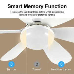 0728 Socket Fan <b>Light</b> with Remote <b>Ceiling</b> <b>Lights</b> 3 Colors <b>Dimmable</b> Speed Portable E27 Bulb for Bedroom - Product Image 2