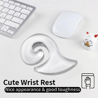 Tapis de souris transparent en silicone avec repose-poignet en gel, design cristal, motif dessin animé personnalisé, clavier tourbillon, pour le gaming