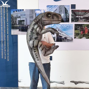 Marionnette réaliste Animatronic <span class=keywords><strong>Raptor</strong></span> dinosaure à main bébé bleu pour <span class=keywords><strong>Jurassic</strong></span> <span class=keywords><strong>Park</strong></span> interactif pour enfants enfants centres commerciaux - Product Image 1