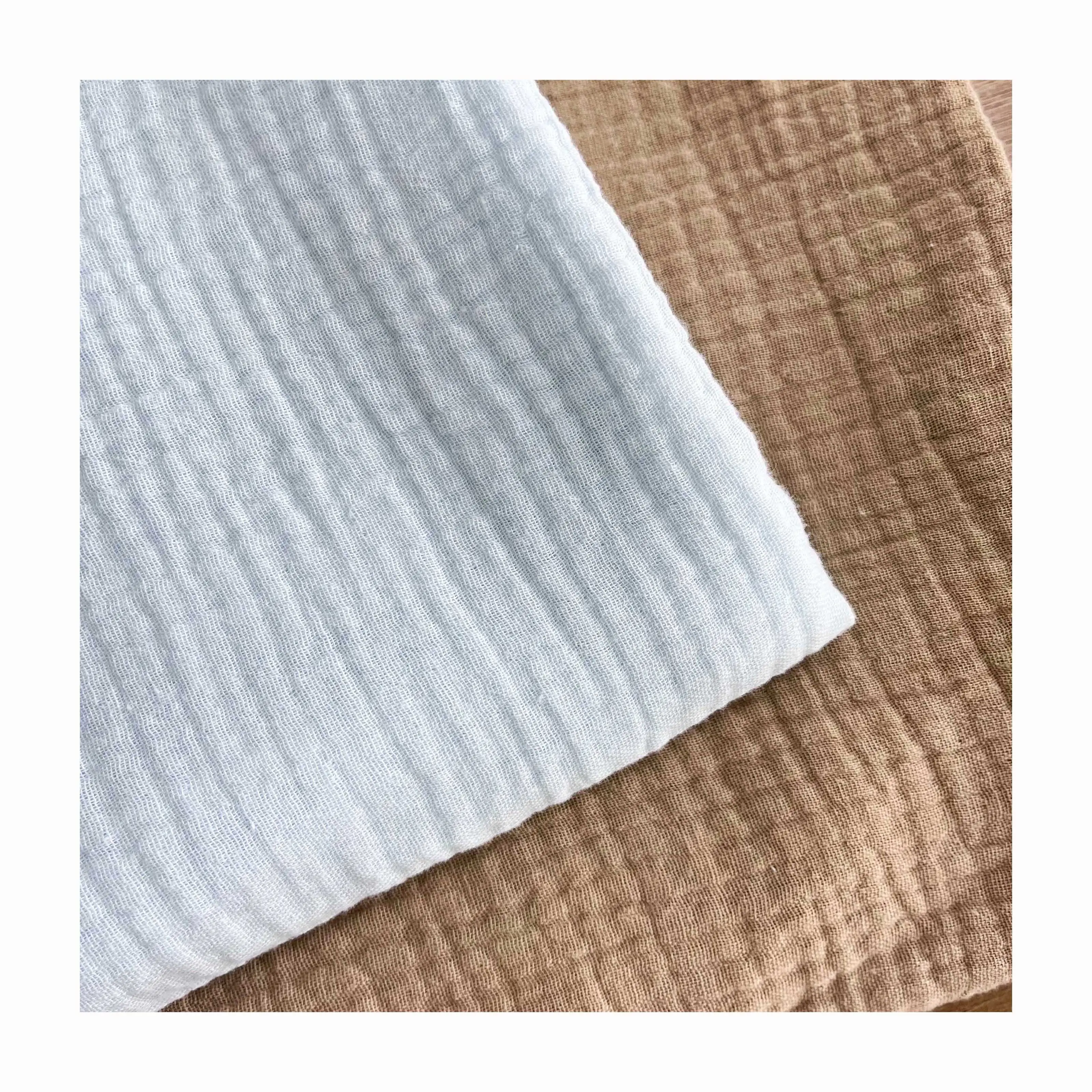 China manufacturer eco-friendly textile 40S 100% cotton double layer gauze muslin fabric soft breathable for garment