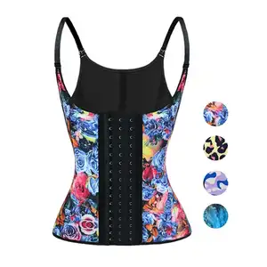 Nanbin Aangepaste Rose Bloemen Latex Taille Trainer Vest Corset Fajas Shaper Taille Cinchers Ondersteuning Padded Billen Plus Size Firm