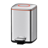 Cubo de Basura de Pedal de Alta Calidad Haoshiduo Serie MIYA, 9L 12L, Abierto, de Acero Inoxidable, Tipo de Presión, Ecológico para Uso Doméstico