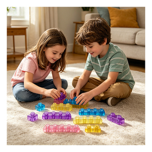 Bloques de Construcción Transparentes y Suaves de TPE, Tipo Gelatina, Montessori, Sensoriales, para Niños, Rompecabezas Apilables, Juguete Educativo para el Aula, Tema Animal - Product Image 5