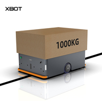 Chariot robot AGV XBOT 1 tonne, navigation magnétique, batterie au lithium fer phosphate 51,2 V 24 Ah, évitement d'obstacles par laser