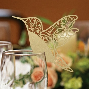 Islamic <strong>Wedding</strong> Stationery Favors Laser Cut <strong>Name</strong> Place <strong>Cards</strong> for Wine Glass - Product Image 4