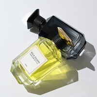 Nouveau produit bouteille de parfum en verre transparent vide à sertir 30ml 50ml 100ml vaporisateur de parfum noir de luxe avec emballage en boîte