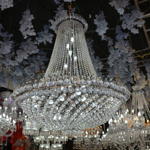 モダンブラックゴールド高級クリスタルACシャンデリアホテル宴会結婚式高LED天井ペンダントライト - Product Image 6