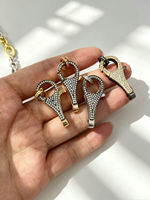 Fermoir de bijoux micro-pavé en zircon, grande boucle de fermeture pour la fabrication de colliers