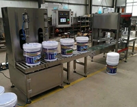 Machine de remplissage et de bouchage de seaux de peinture et de résine liquide de 1 et 5 gallons avec écran tactile PLC pour lubrifiants et liquides chimiques