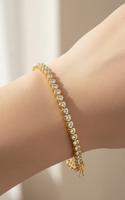 Z H Farbiges CZ Tennis-Armband Vergoldetes Messing Diamant Klassisches Geometrisches Unisex Modeschmuck Elegantes Statement-Design Großhandel