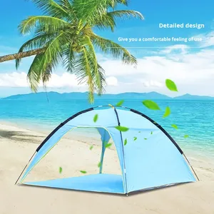 Tente de plage camouflage personnalisée en usine, une chambre, ventilation trois côtés, ouverture rapide, imperméable, polyester 190T enduit argenté - Product Image 2