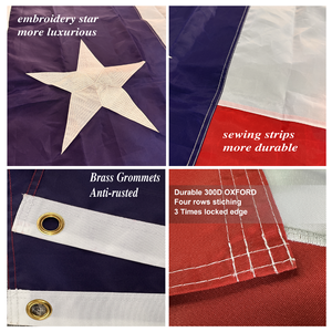 300D poliéster banderas nacionales EE. UU. estrellas bordadas Brasil Turkiye <span class=keywords><strong>Tex</strong></span> EE. UU. Arabia Saudita banderas Deluxe Heavy Duty Banners - Product Image 3
