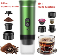 Machine à café électrique portable de 20 bars, mini cafetière de voyage et de camping, compatible avec les capsules de café en poudre