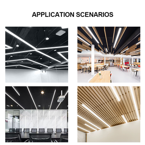 Tự làm hình dạng trong nhà <span class=keywords><strong>LED</strong></span> tuyến tính ánh sáng mặt dây chuyền Trần 30 Wát đen trắng bề mặt gắn treo tuyến tính ánh sáng với PC Bìa - Product Image 6