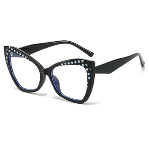Montatura per Occhiali di Design Lussuoso e alla Moda con Forma Geometrica Colorata, Logo Personalizzato, Montatura Ottica Anti Luce Blu, Occhiali da Vista a Occhio di Gatto con Montatura Completa - Product Image 1