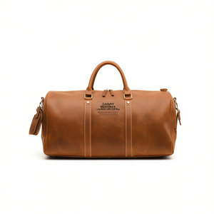 Bolsa de Viaje Dagny Weekender Grande de Cuero Marrón con Cierre de Cremallera y Gran Capacidad - Product Image 1