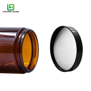 500 ml Clear Amber Cosméticos Face Creme Frascos De Vidro Transparente Recipientes para Vela Flor Seca com Plástico ou Tampas De Metal - Product Image 4