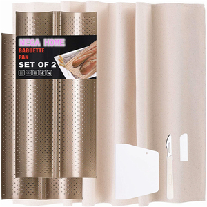 Bandeja De Hojas Pan Para Hornear Bandejas Panaderia Aluminio <span class=keywords><strong>Sartenes</strong></span> Acero Inoxidable Francesa Horno 6 Moldes Malla - Product Image 1