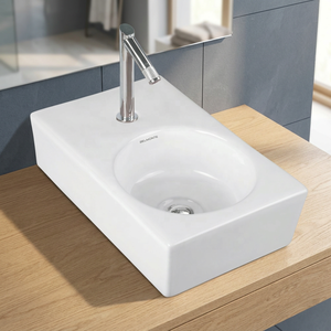 Lavabo salle de bains, Faux pierre, évier de salle de bains, bol de comptoir rond, petite Table, Surface solide, prix de Lavabo - Product Image 5