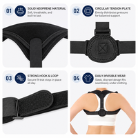 Correcteur de posture pour hommes et femmes, soutien dorsal réglable, rééducation, soulagement des douleurs du haut du dos et des épaules, composite