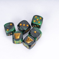 FACCUB Vente en gros de dés à six faces personnalisés avec points colorés, en résine plastique, coins carrés droits, 10 mm, 16 mm, personnalisés noir et blanc, jeux de société