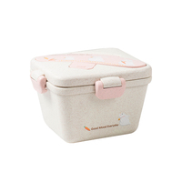 Boîte à lunch bento portable en plastique multicolores avec couvercle étanche, écologique, design moderne, avec emballage personnalisé