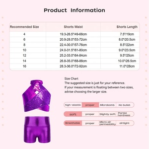 Girls Two Piece Dance Outfit Halter <b>Crop</b> <b>Top</b> <b>Sequin</b> Metallic Crisscross High Waist Shorts Sets Cheer Gymnastics Costume Custom - Product Image 6