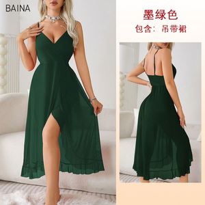 Sexy <b>Lingerie</b> V-Neck Backless Sleeveless Suspender Dress for Nightclubs - Product Image 6