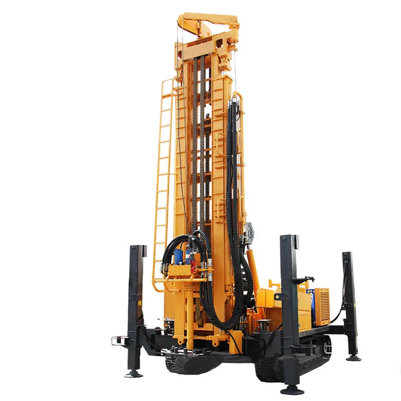 Top Quality 750m Depth Crawler mounted Hydraulic Water Well Drilling Rig With Diesel Engine