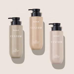 <span class=keywords><strong>400ml</strong></span> logotipo personalizado rojo verde Beige mascota plástico champú embalaje cosmético suero tóner Facial loción botellas con bomba - Product Image 3