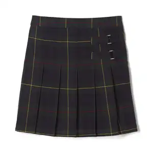 Free Custom Design Girls Pleated A-Line Mini Skirt Plain Plaid Skater Tennis School Uniform with Casual Print Decoration
