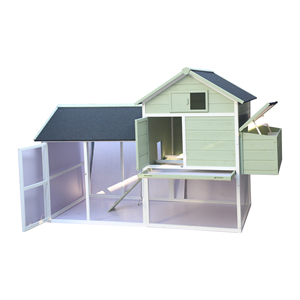 XPT052 Cage pour animaux de compagnie en bois vert moderne pour poulailler de jardin et espace extérieur - Product Image 1