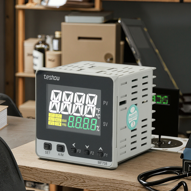 Teshow MF708 PID Thermostat Controller Dual Output Relay + SSR (72mm*72mm) Plastic LCD Display Temperature Controller OEM/ODM