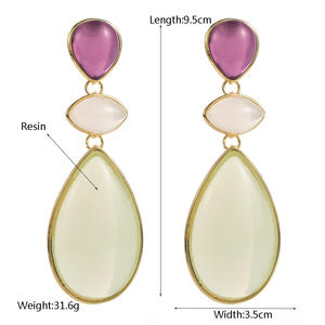 أقراط طويلة جديدة من الراتنج الهندسي للنساء قلادة صدفة شبكية للأحلام أقراط عالية الجودة - Product Image 6